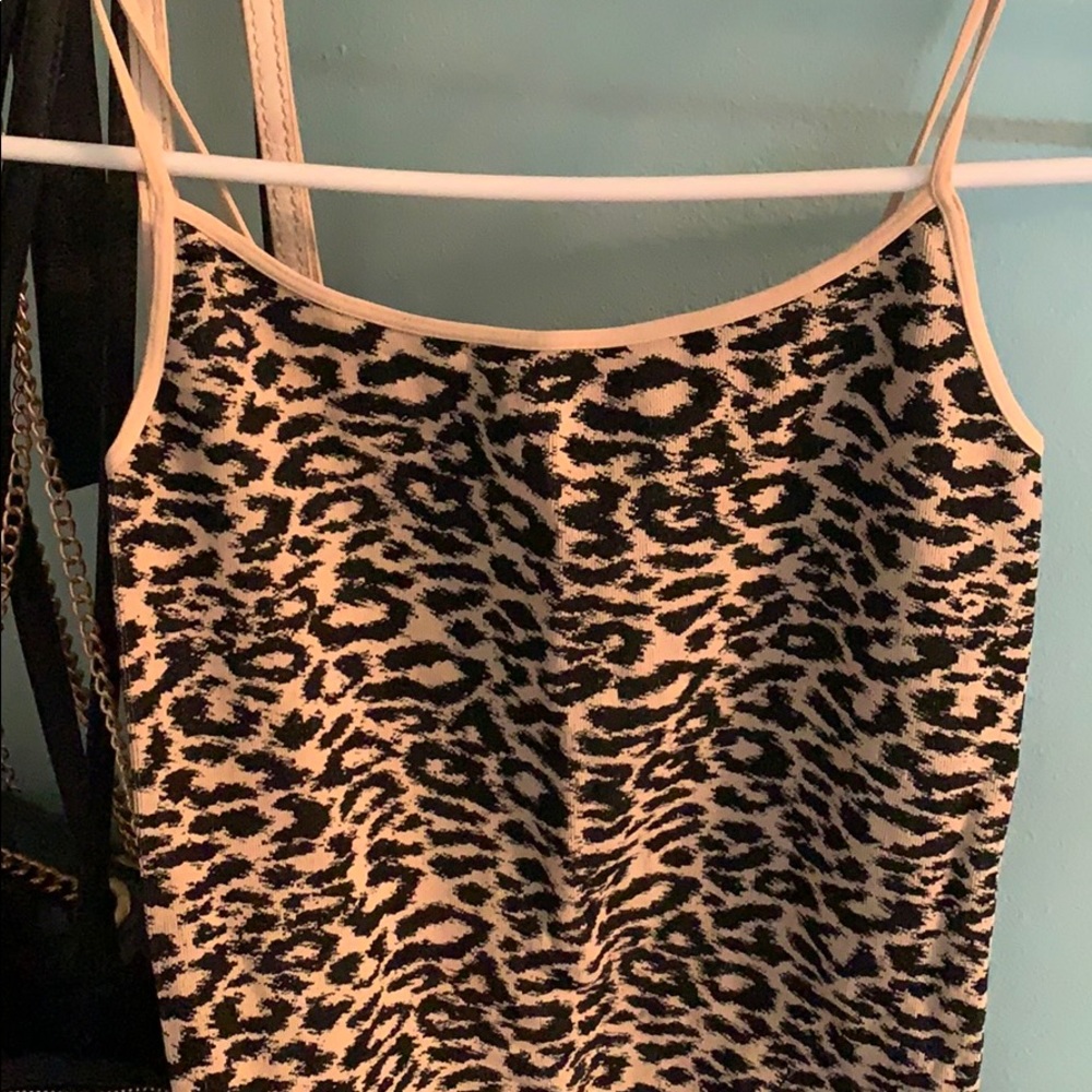 Leopard print tight tank top
